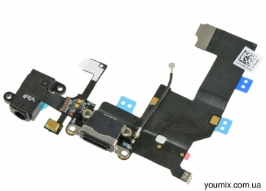 Шлейф подключения зарядки, микрофона, разъема наушников iPhone 5 - 456